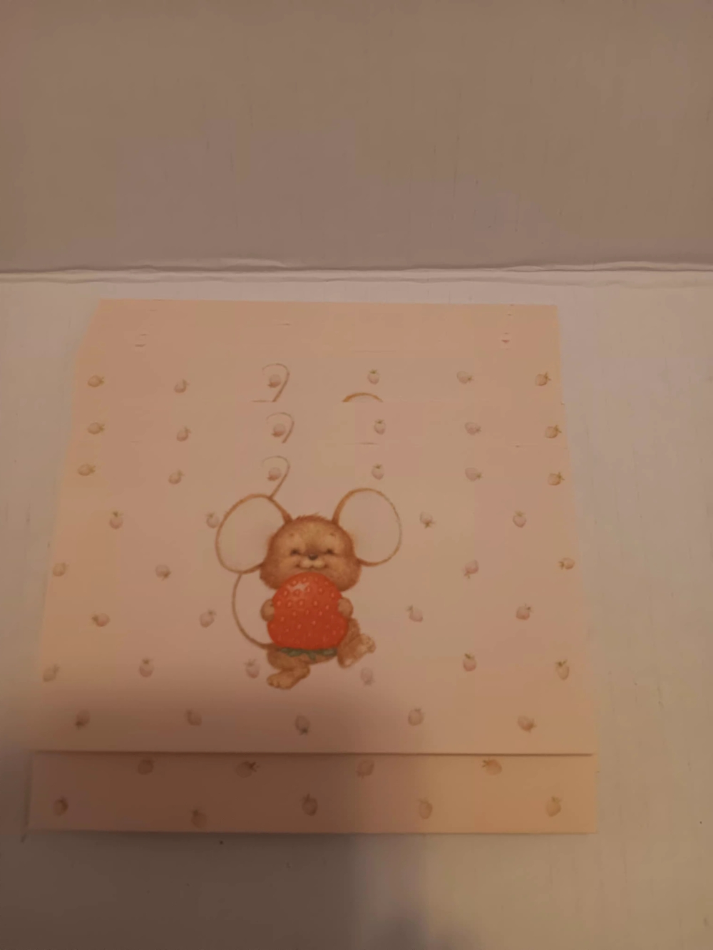 8 Vintage Hallmark Ambassador Greeting Note Cards Whimsical Mouse Tri Fold